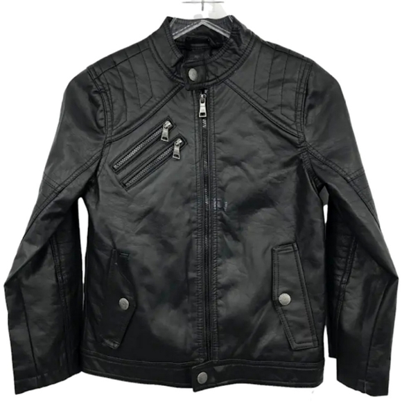 URBAN REPUBLIC Faux Leather Moto Black Jacket Kids Medium M 5-6 - Picture 4 of 5